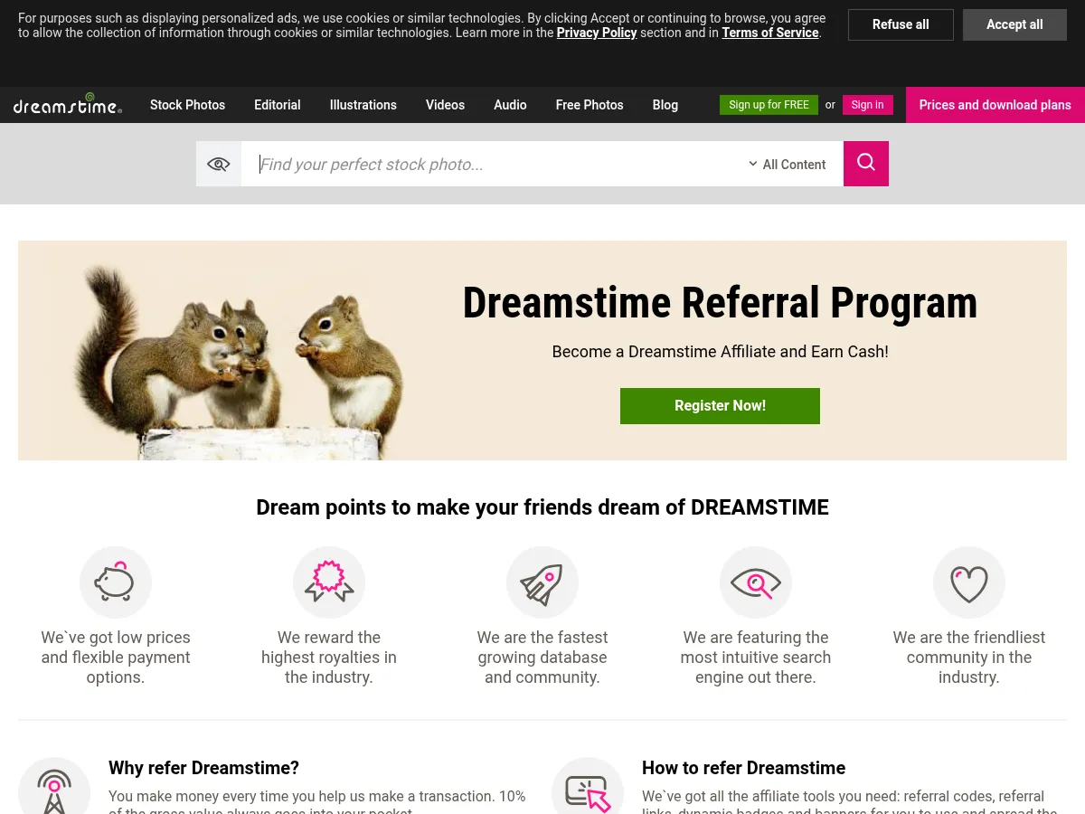 Dreamstime Screenshot