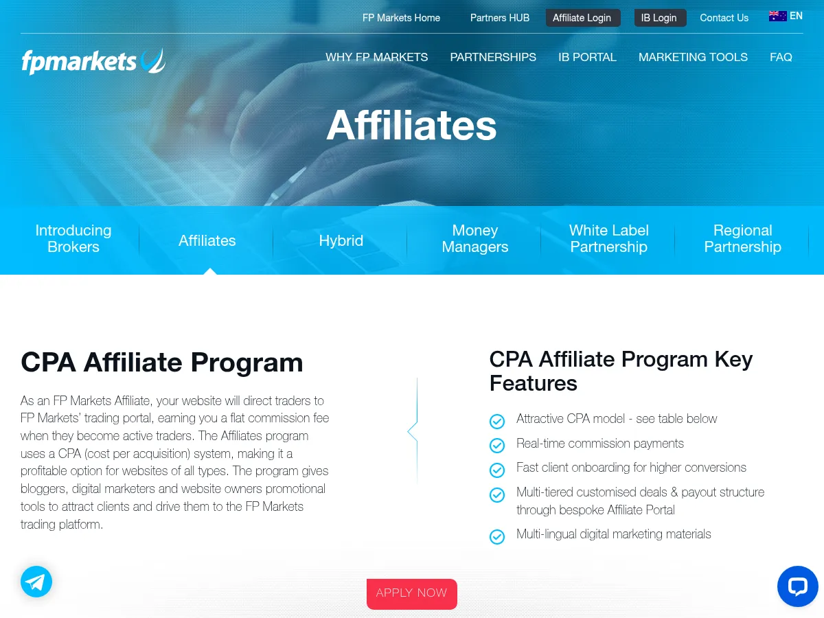 FP Markets Partners Screenshot
