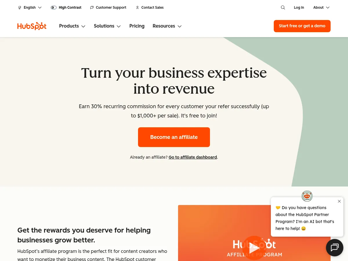 HubSpot Screenshot