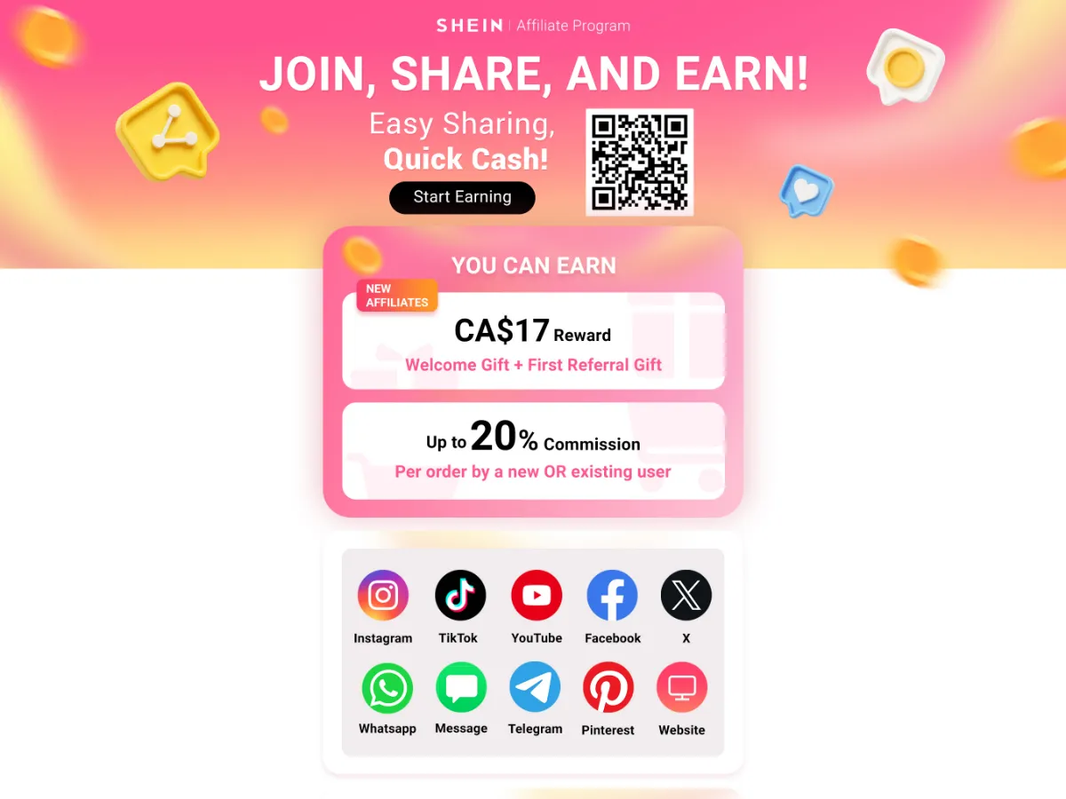 SHEIN Affiliate Program Screenshot