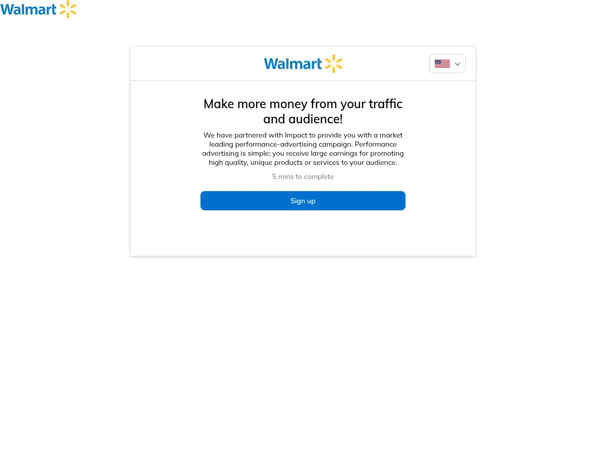Walmart Affiliate Progam Screenshot