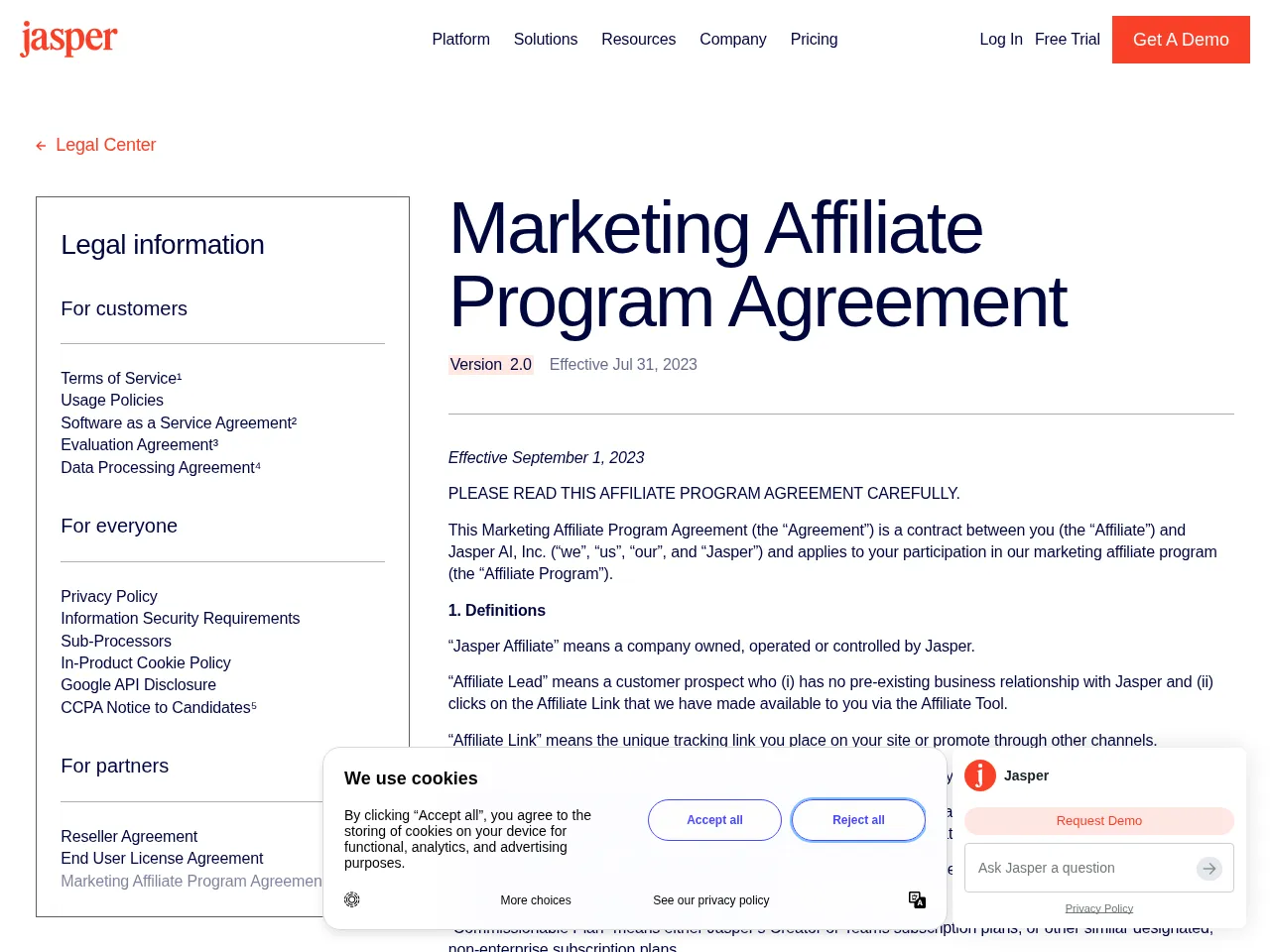 Jasper Affiliate Program